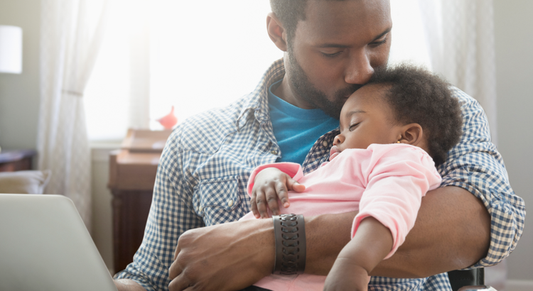 Man with young child